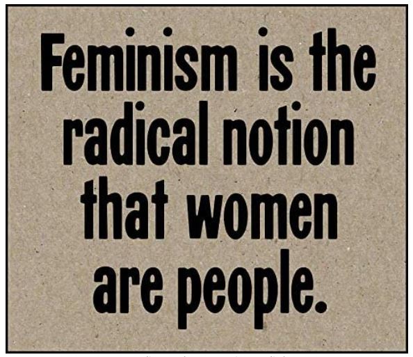 imán del movimiento feminista con frase: "El feminismo es la noción radical de que las mujeres son personas"
